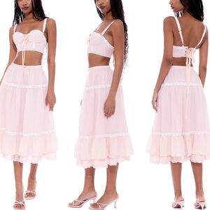 Kitteny Angele top and Anuk skirt in pink